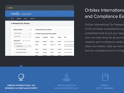 Orbitax Website 45royale blue clean flat icons navigation web design website