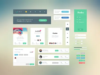 Founders UI Kit blur flat flat design form founders kit lima nav peru startup ui ui kit