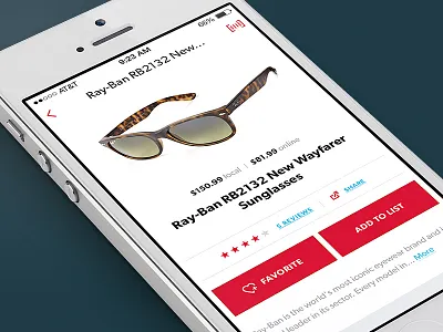 Red Laser—Product Page app application button buy ecommerce favorite ios ios7 iphone product redlaser retail
