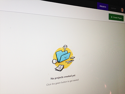 Empty state - No projects admin buttons empty state menu nav project projects ui web
