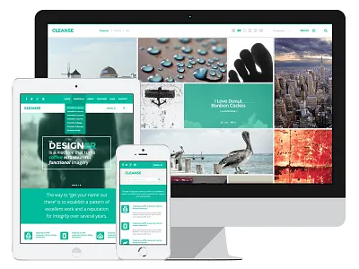Cleanse Minimal Portfolio WordPress Theme clean green minimal modern portfolio wordpress