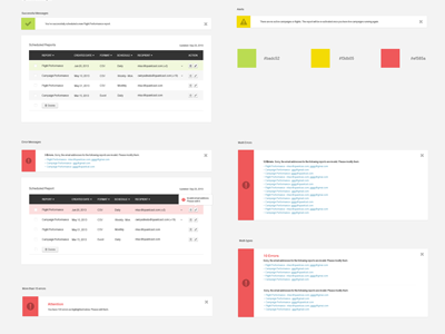System Messages alert error green messages red system tooltip ui yellow