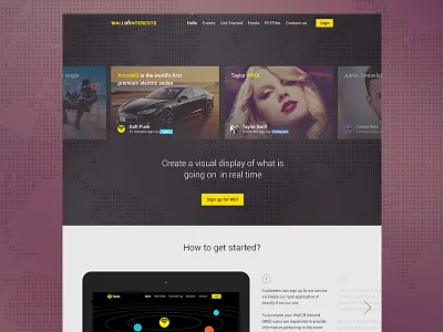 Wall of Interests website feeda flat hashtag interests social wall