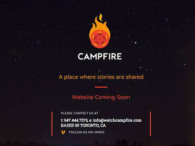 CAMPFIRE colour coming film logo reel soon stars typography web