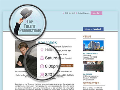 Top Talent Productions ui website
