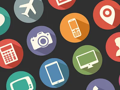 20 Free Flat Long Shadow Media Icons flat free freebies icons long shadow media png