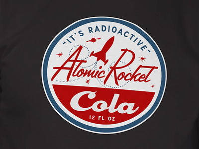 Atomic Rocket Cola atomic cola cola label dieselpunk retro rocket vintage