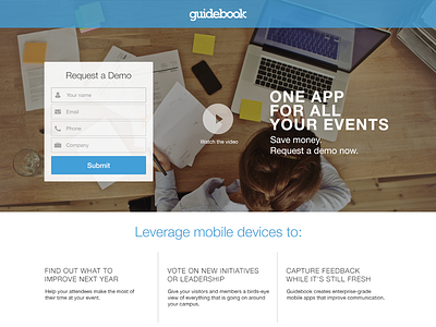Guidebook Landing Page flat guidebook icons interface ios iphone landing page ui ux website