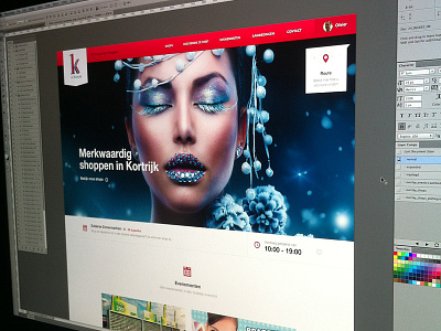 K in Kortrijk belgium blue mall red shopping ui web website