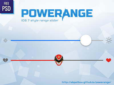 Powerange - iOS 7 style range slider control freebie ios ios 7 javascript psd psddd quantity range slider ui