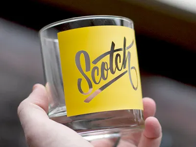 Madison Glass Co. glass glassware paint scotch script sign painting simple type typography