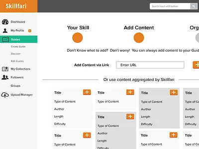 Skillfari (early early mock up) start up ui ux
