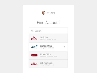 When I Work Find Account account app design find flat search ui web