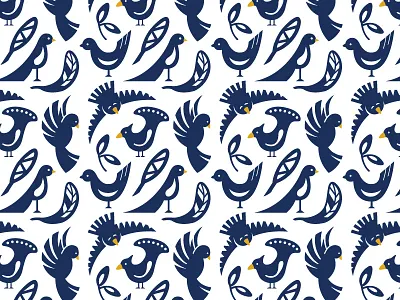 Feather tribe birds feathers gift wrap pattern