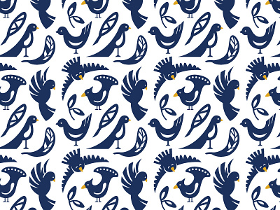 Feather tribe birds feathers gift wrap pattern