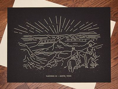 Flatstock 43 Poster black gold line poster south sxsw