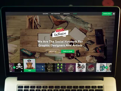 Alternate laFraise Landingpage big community fullscreen image lafraise landingpage minimal slider thumbs webdesign