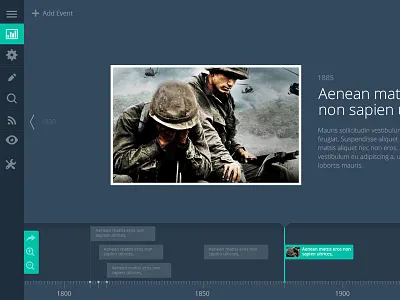 Timeline dark ui flat timeline ux