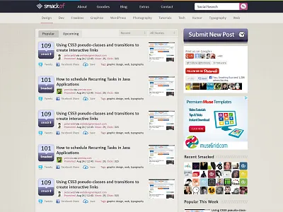 SmackOf Social Bookmarking Responsive Website creativity design social bookmarking social bookmarking design web design web layout website website design website template wordpress theme