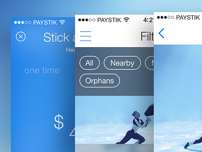 Full Payment Flow (12 screens) app blur charity flow ios ios7 minimalistic payment sidemenu slim ui ux