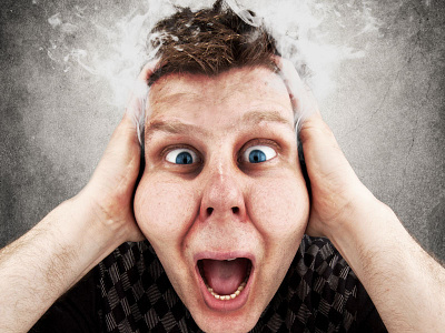 Meltdown emotion explode funny illustration liquify photoshop stress