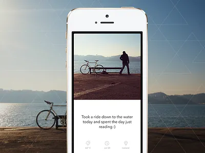 Wander Card app iphone memory minimal ui ux wander