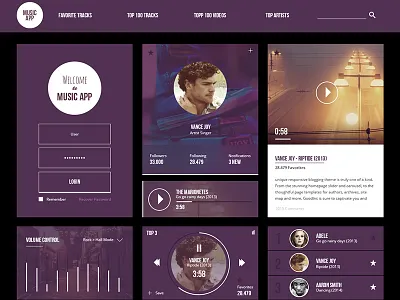 [Freebie PSD] Free Musicapp Ui Kit clean flat flat icon freebie icons music music app ui ui design ui kit