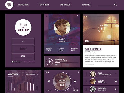 [Freebie PSD] Free Musicapp Ui Kit clean flat flat icon freebie icons music music app ui ui design ui kit