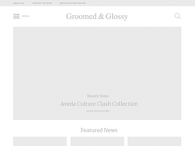 Groomed & Glossy Wireframe beauty blog magazine wireframe