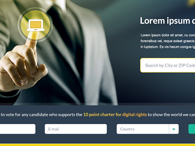 Design for a campaign website design flat home interface website