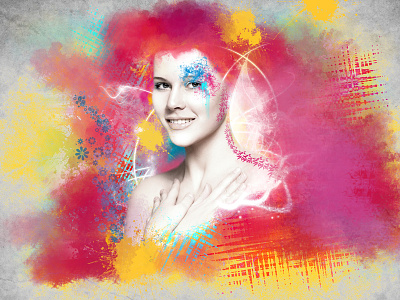 Colours blue bright colors colours composite female grungle photoshop pink texture women yellow