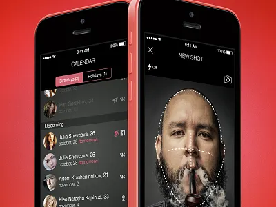 PhostCards App 5c app flat iphone photo postcards twitter ui ux