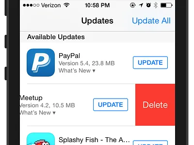 App Store Delete app store delete ux wishlist