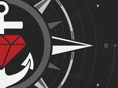 Acient City Ruby Poster anchor compass illustration poster ruby