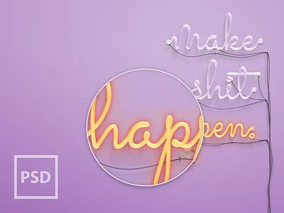Make Shit Happen! freebies glass lights neon lights psd