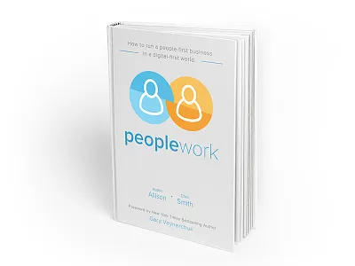 Peoplework Book Cover blue book cover design graphic design icons minimal orange