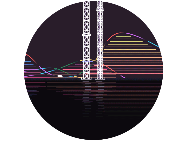 Roller Coaster & Twin-Tower Heroes night view coaster heroes night roller tower twin view