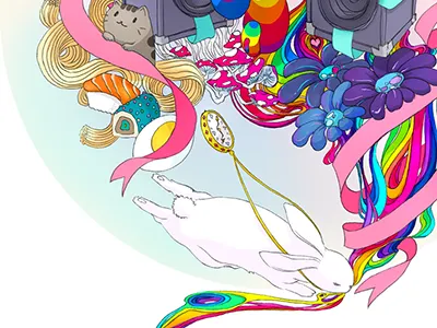 Down the Rabbit Hole alice in wonderland illustration