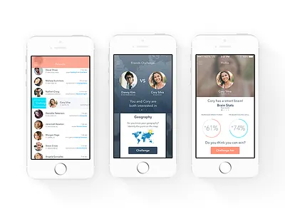 Brain Challenge app challenge friends profile