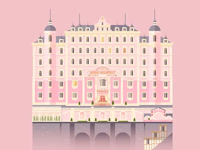 The Grand Budapest Hotel · 1 budapest flat grand grand budapest hotel hotel illustration pink wes anderson