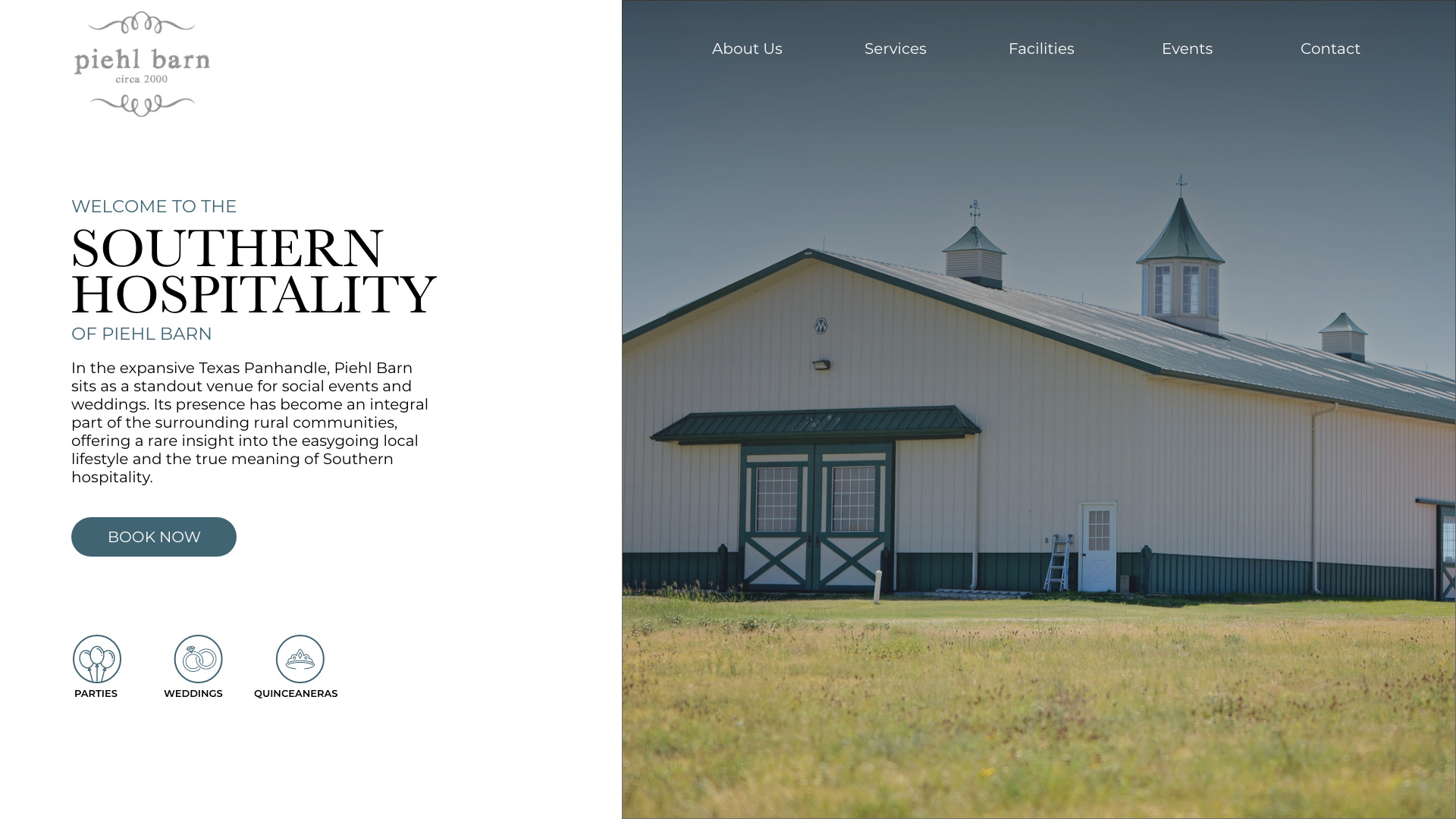 Piehl Barn Event Website design ui ux