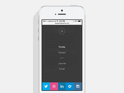 Portfolio menu iphone menu mobile navigation portfolio social