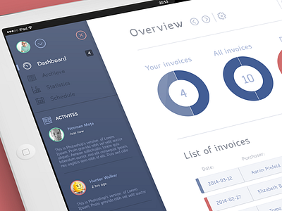 Dashboard app clean dashboard flat ios7 minimalist stats web web app website