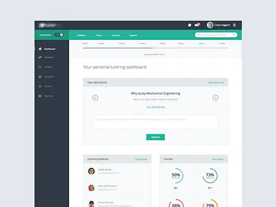 Tutor App UI app clean dashboard design interface ui user interface