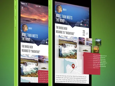 Feeltrip Story 5s app facebook flat iceland iphone mobile photo travel twitter ui ux