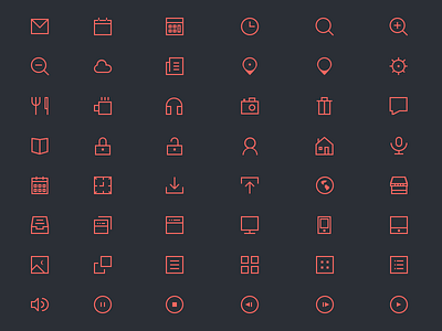 48 Thin Icons chennai flat free freebie glyphs icons line psd shapes stroke ui