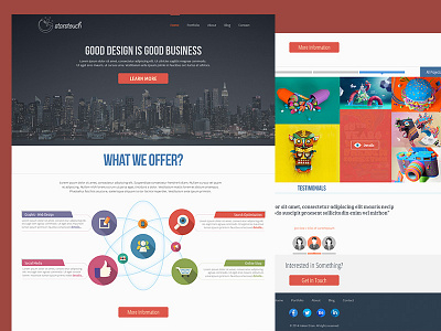 Free Flat Website Theme colors design flat free homepage icons layout portfolio responsive theme ui website