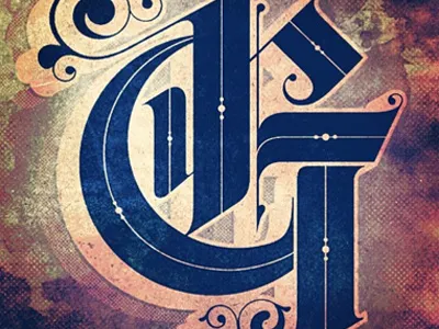 Type Fight Variant black letter custom lettering g gold lettering ornate texture type type fight typography