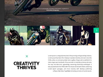 Thumbnail / Photo Reel for Photography Website big background flat ui full width mint photo reel photography reel thumbnail reel user interface