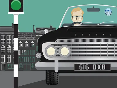 The Ipcress File - Movie Poster 1960s color flat ford illustrator ipcress file michael caine movie poster retro vector zodiac